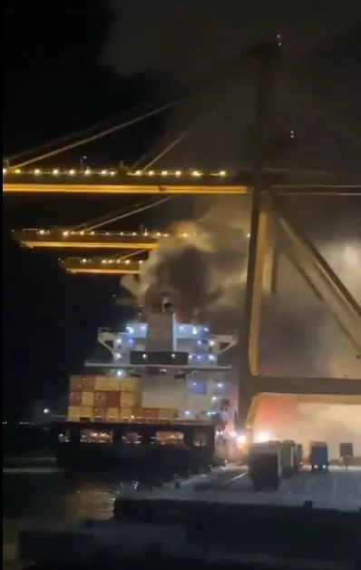 Explosion and fire on MSC container ship at Colombo port